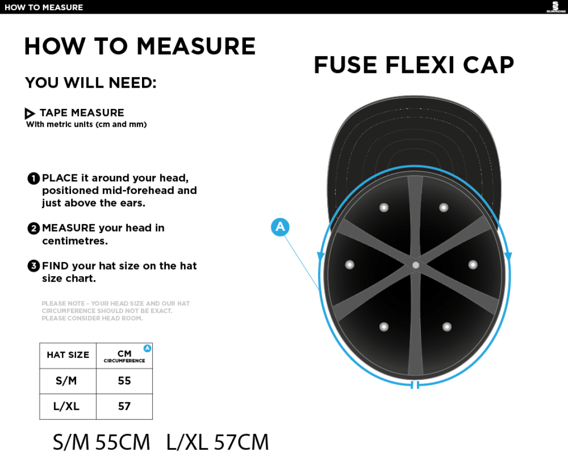 Balbriggan CC - Fuse Flexi Fit Cap - Size Guide